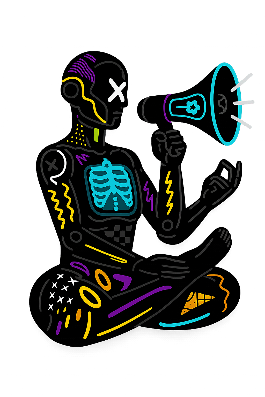 Robot with megaphone